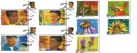 Namibia - Bier og uddannelse - To stemplede sæt i alt 9 frimærker