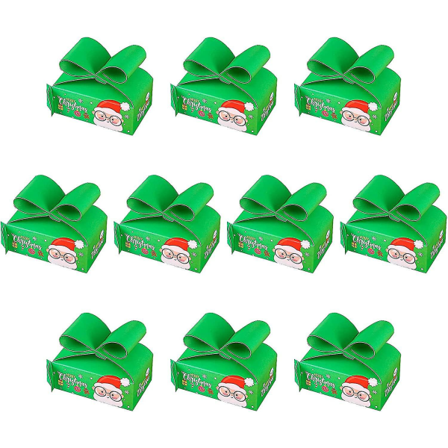 10 kpl joulumakeisia laatikoita, jouluherkku laatikot cupcake laatikot paperipussit pakkaus pussit juhliin (vihreä)(10 kpl @bugu