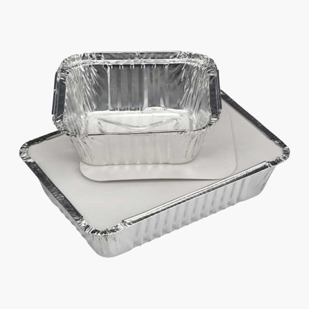 Biltema - Aluminiums Folieformer 450 ml 10-pakning, Høykvalitets Oppbevaring/Paiform med Lokk, Mål: L15xB12xH5.3cm