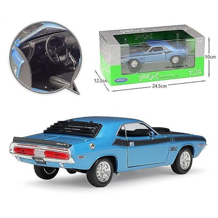 1:24 1970 Dodge Challenger T/a Modellbil Legering Klassisk Muskelbil Metall Leke