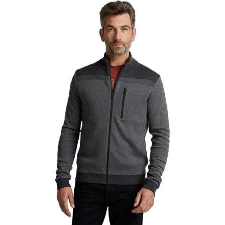Vanguard, Zip jacket cotton bonded grey melee Grijs, Heren, Maat:L,streep
