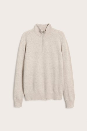 Kappahl | Ulltrøye half-zip | Melert beige