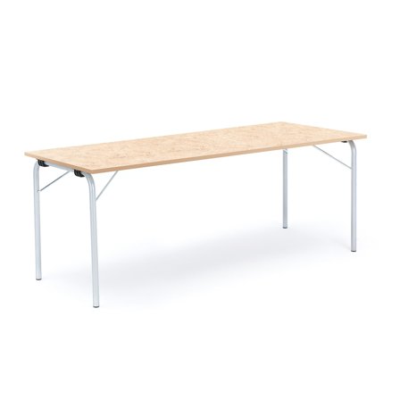 Klapptisch NICKE, 1800x700x720 mm, verzinkt, Linoleum beige