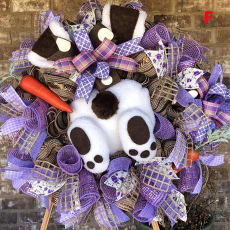 Påskedørdekorasjoner Kaninrumpe og ører Krans Påske Vår Utendørs Innendørs Hengende Velkomstkrans Ny