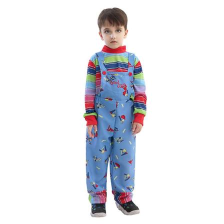 4-8 år Barn Pojkar Flickor Film Barnlek Chucky Cosplay Kostym Outfit Toppbyxor/kjol Set Halloween Julklappar-Pojke 7-8 Years