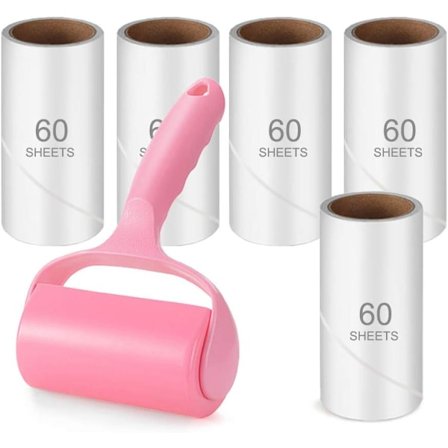 360 Ark Klesbørste, Fjerner av Dyrehår, TCEBUY Ekstra Klebrig Klesbørste, Klesrenser, 1 Rull + 6 Refiller