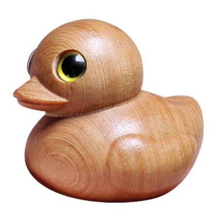 Små Naturlige Træænder Ornament Store Øjne Siddende Vandfugle Ornamenter til Bogreol Dekoration