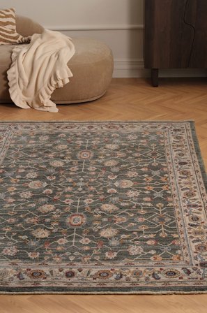 &Home - Teppe Lantana Fasa - Grønn - Glattvevde tepper - 120X160 - Fra Homeroom