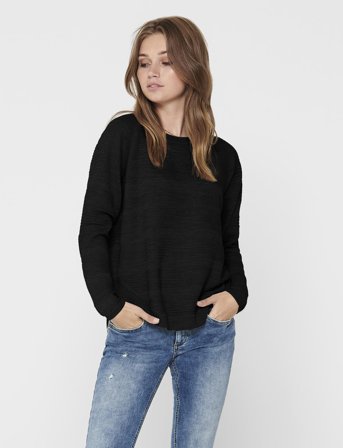 ONLY Onlcaviar L/S Pullover Knt - Black - L