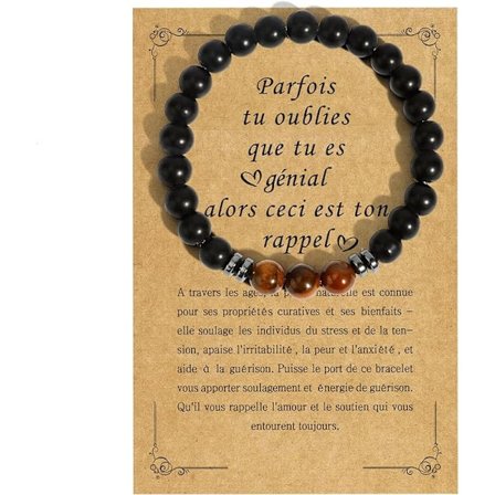 Naturstensarmband 8mm för män Presentidé för män Födelsedagspresent för Fars dag Present för tonåring Present för pappa Morfar