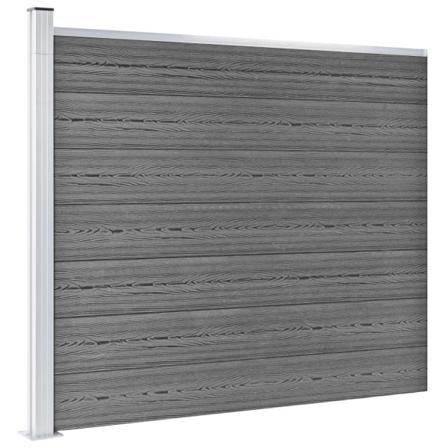 Vidaxl Staketpanel Wpc 175x146 Cm Grå Grå