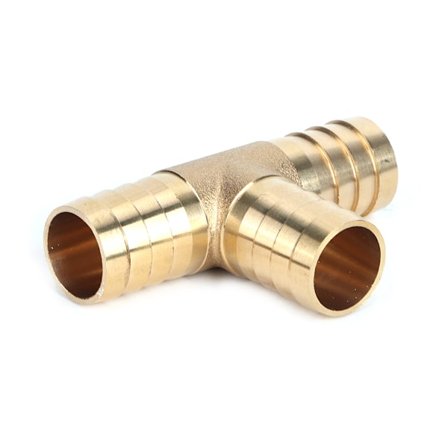 2 stk. 3/4in messing T-stykke gevind slange rør T-fitting Barb til gas brændstof vand luft