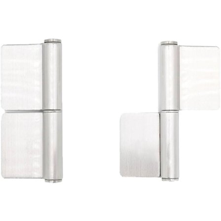 2 stk. sveisepåhengsler - Rustfritt stål - 130 mm - kompatible metalldører - Kraftige hengsler - kompatible hageporter og maskiner