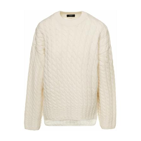 Theory, Round-neck Knitwear Wit, Dames, Maat:M