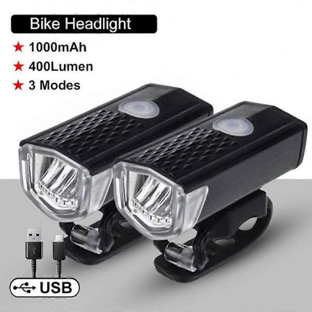 1200 Lumen T6 LED Cykellampor Fram och Bak USB Uppladdningsbar Lampa MTB Strålkastare Cykel