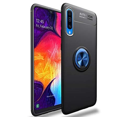 Samsung Galaxy A70 - Käytännöllinen suojakuori sormustelineellä Svart/Blå