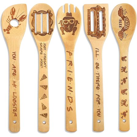 |NN| The Nightmare Before Christmas-gaver - 5-delt treskjesett, Jack Skellington-mønstret brent trespatel, kartongemballasje