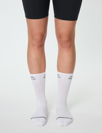 Girlfriend Collective Please Recycle Crew Sock - White - ONE SIZE