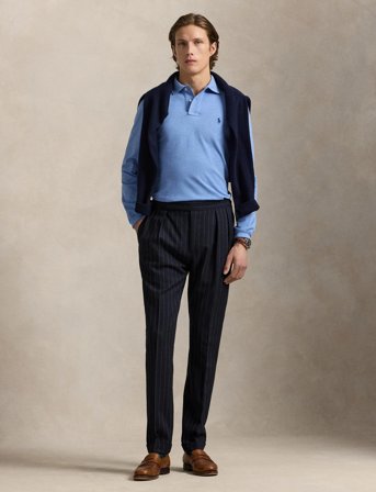 Polo Ralph Lauren Custom Slim Fit Mesh Polo Shirt - Blue - XS