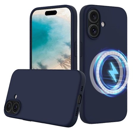 For iPhone 16 Plus Deksel Flytende Silikon Telefondeksel Kompatibelt med MagSafe Multicolor Style B