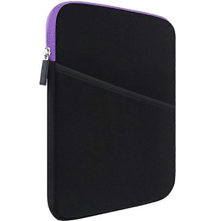 Tabletskydd med tillbehörsficka, svart+lila för 12,9 tum nya iPad Pro (6:e/5:e/4:e/3:e generationen) 13 tum Surface Pro 9/8/X Skyddande väska