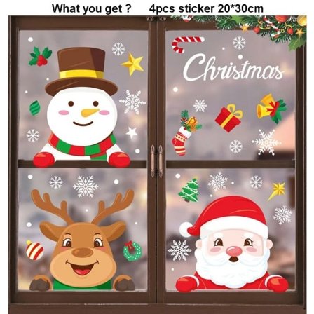 Jul Vindue Klistermærker Væg Klistermærke Xmas Decals Jule Dekorationer Til Hjem