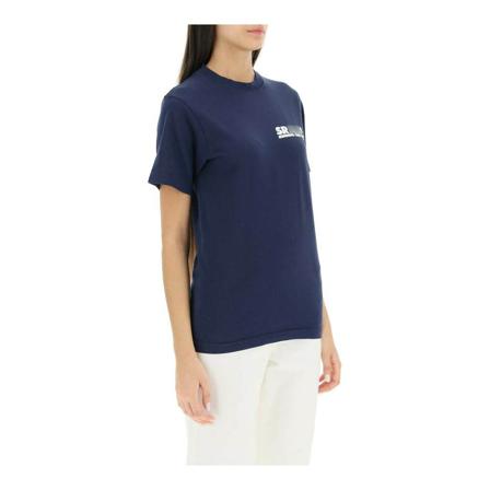 Sporty & Rich, T-Shirts Blauw, Dames, Maat:S