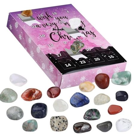 Christmas Calendar 2025 Crystal and Stone Advent Calendar 24 Days Educational Christmas Gift for Kids & Adults