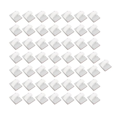 50 stk. hvide selvklæbende kabelclips 5 mm 0,2 tommer bredt automatisk kabelstyringssæt