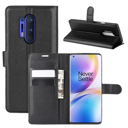 Oneplus 8 Pro - Litchi Plånboksfodral - Svart Svart