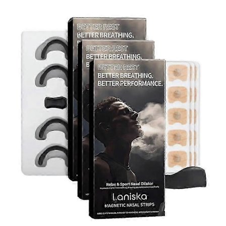 Næsestrips Startpakke 15 Stk. Øg Iltindtag Reducer Snorken Forbedre Søvnkvalitet Sved Sort