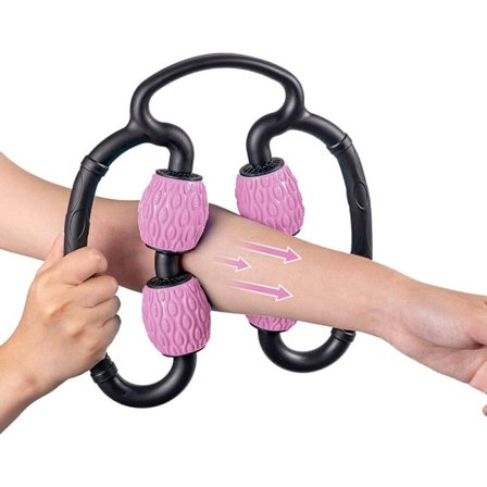 Skummuskelmassager, 4-hjuls skummassagevals, 3D flytande anti-cellulit rosa