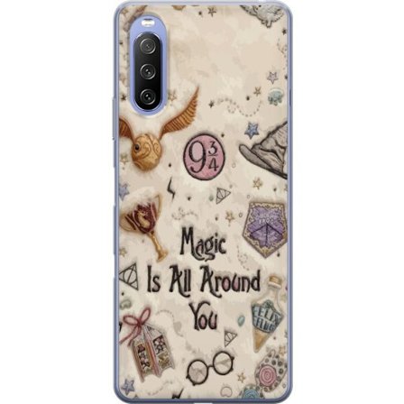 Kompatibelt Mobilskal till Sony Sony Xperia 10 III Broderad magisk illustration med symboler, citat och fantasivärld inspirerad av sagor som skapar e