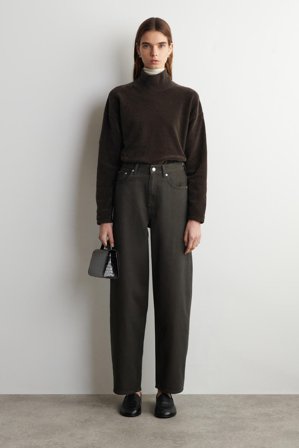 COS Women's Bay Barrel-Leg Jeans in Brown