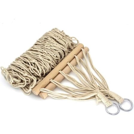 Bomullsrepshengekøye med oppbevaringspose Bomullsrepshengekøye