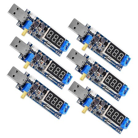 6 kpl USB Buck Boost -muunnin 3,5 V-12 V -> 1,2 V-24 V DC-DC Vaihe Ylös Virtalähde Moduuli Jännitteen Säädin