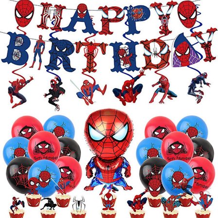 Spider-man Tema Tillykke med Fødselsdagen Fest Dekoration Ballon Banner Kage Toppers Sæt