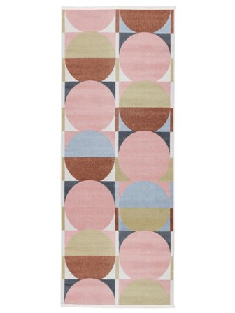 Washable Jeff Pink/Blue Runner Rug Small Oeko-Tex