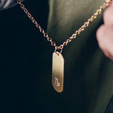 Capricorn Zodiac Gold-Tone Steel Necklace for Men - Steel necklaces