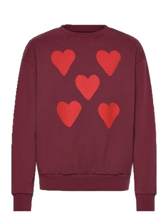 THE ANIMALS OBSERVATORY Hearts Browned Farnet Bear Sweatshirt - Burgundy - 12 Y