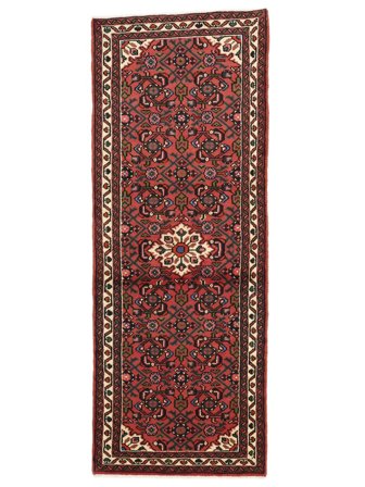 Tappeto Orientale Hosseinabad 73X195 Passatoie Rosso Scuro/Nero (Lana, Persia)
