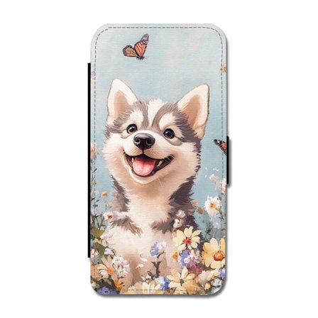 Barn Tecknad Siberian Husky Hund iPhone 7/iPhone 8 Flip Mobilfodral