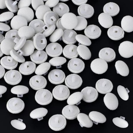 70 stk. 12,5 mm Smokingknapp Hvit Knapp Stofftrukket