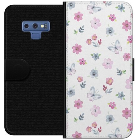 Plånboksfodral till Samsung Galaxy Note9 med Blommor och fjärillar