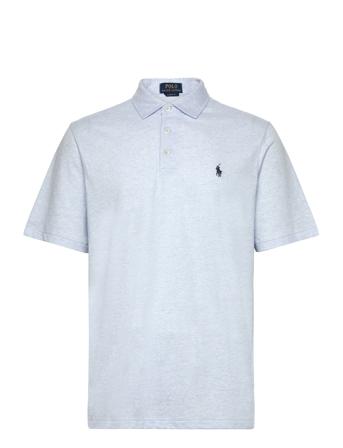 Classic Fit Cotton-Linen Mesh Polo Shirt Tops Polos Short-sleeved Blue Polo Ralph Lauren