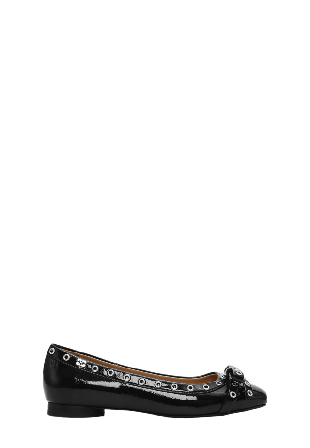 GANNI Eyelets Bow Ballerina Ballerinaskor Dam Svart 37