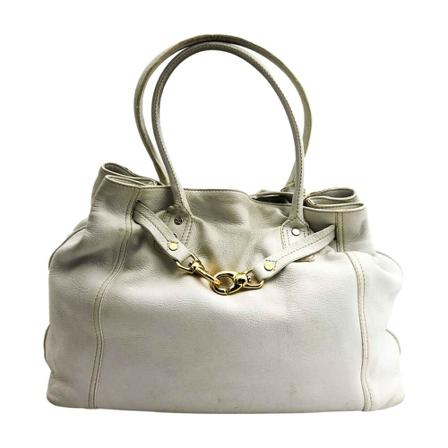 Celine Vintage, Pre-owned Large Shoulder Bag Wit, Dames, Maat:ONE Size,leer