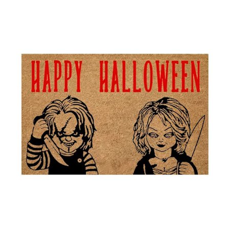 Halloween Kokosfiber Trykk Utendørs Dørmatte Gulvmatter Skummel Stemning Gresskar Spøkelse Utendørs