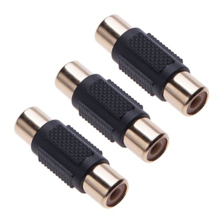 Kopplingsadapter RCA till RCA Hona till Hona Kontakt Förlängningskabel Ljudkabel Ljudadapter för Skivspelare, CD, MP3, DAC, Mottagare,