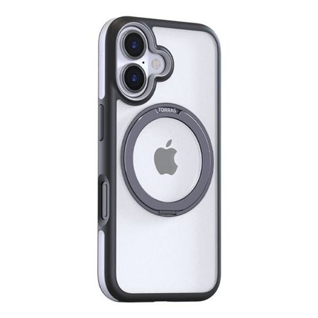 Torras Ostand R Fusion-etui for iPhone 16 (svart)